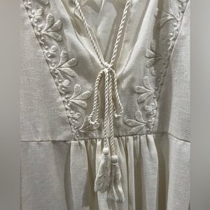 Cream Embroidered Boho Zara Dress